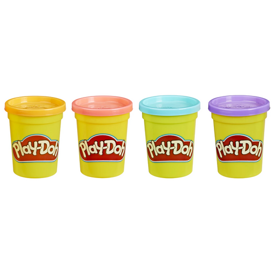 Play-Doh 4-Pack Candy-Colored Modeling Compound, Blue, Pink, Orange, and Purple, Classroom Tiles, Preschool Crafts