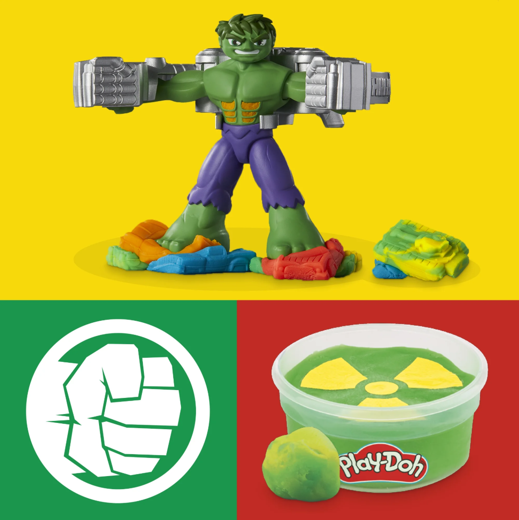Play-Doh Marvel Hulk Smash & Squish Playset with Hulk Action Figure, Ages 4+