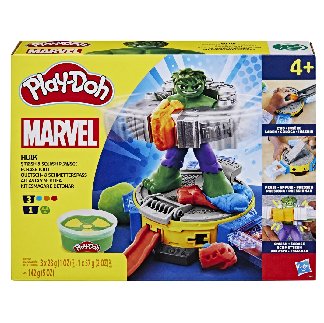 Play-Doh Marvel Hulk Smash &amp; Squish Playset with Hulk Action Figure, Ages 4+